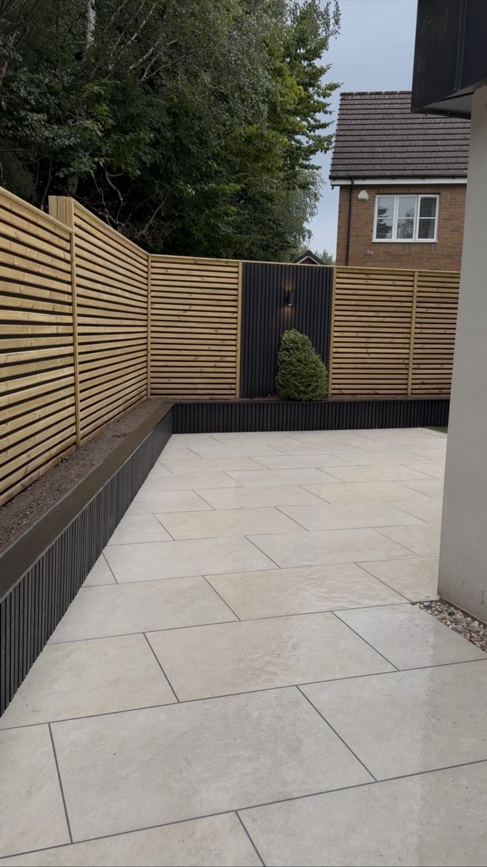 Stepps: Finished · patio and fencing
