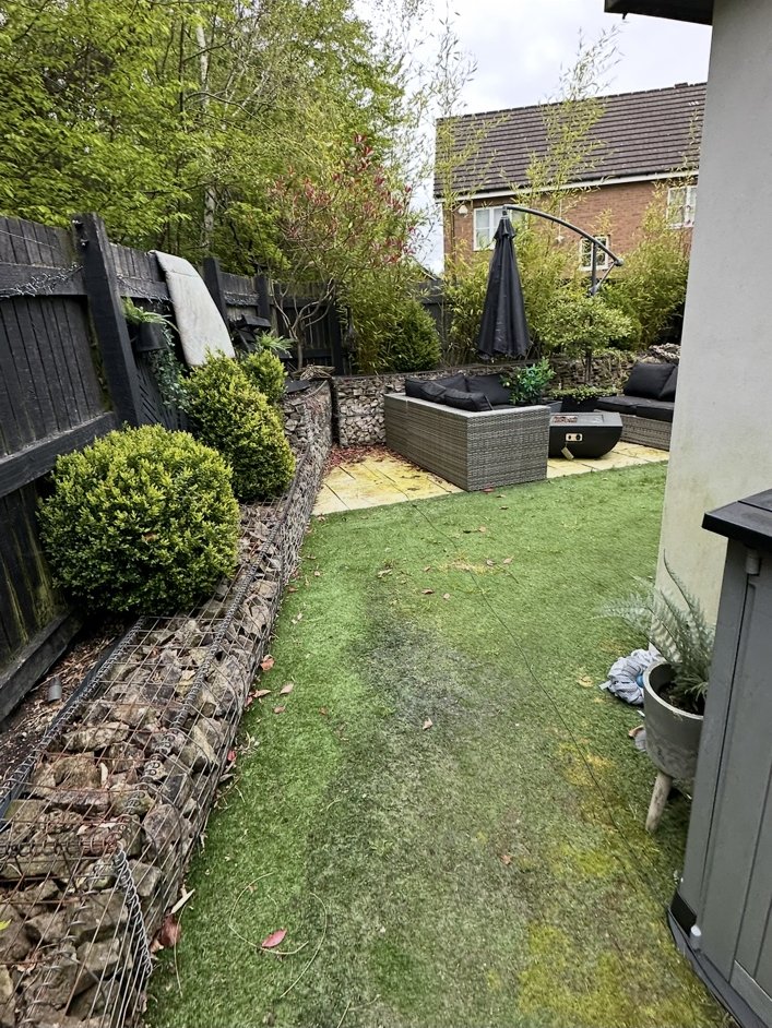 Stepps: Before · lawn and seating area